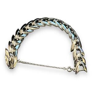 Coro Vintage Silver Triangle Cross Link Bracelet